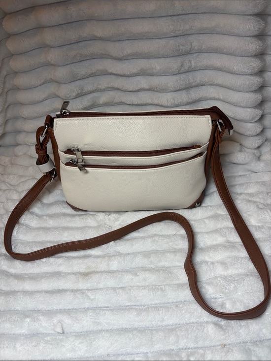 westbronco Handbags - Westbronco Women's Cream and Brown Crossbody Bag - Classic Two-Tone Design NWT